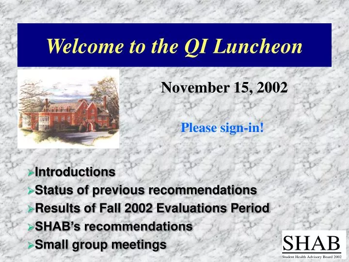 welcome to the qi luncheon