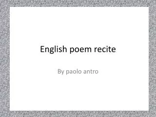 English poem recite