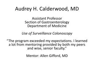Audrey H. Calderwood, MD