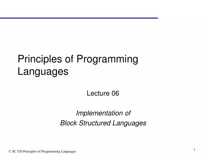 principles of programming languages