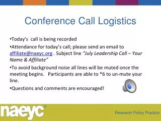 Conference Call Logistics