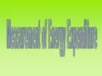 Measurement of Energy Expenditure - slide 1