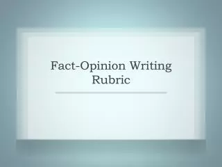 Fact-Opinion Writing Rubric