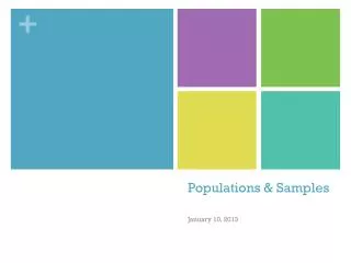 Populations &amp; Samples