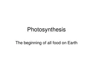 Photosynthesis