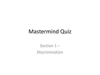 Mastermind Quiz