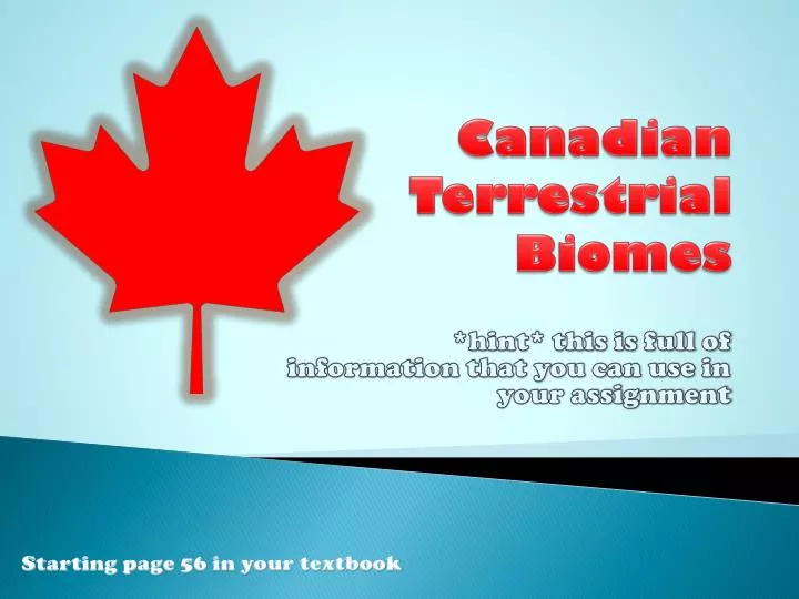 canadian terrestrial biomes