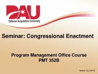 Seminar: Congressional Enactment