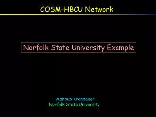 COSM-HBCU Network