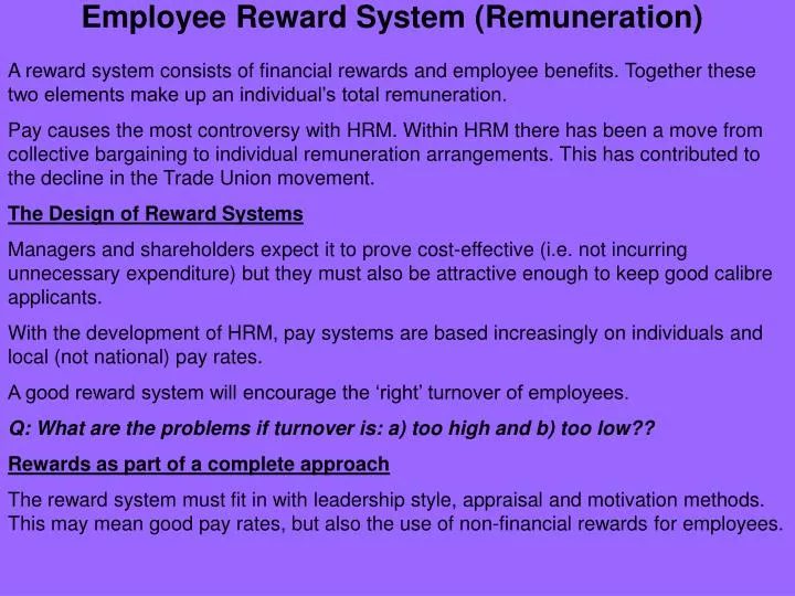 employee reward system remuneration
