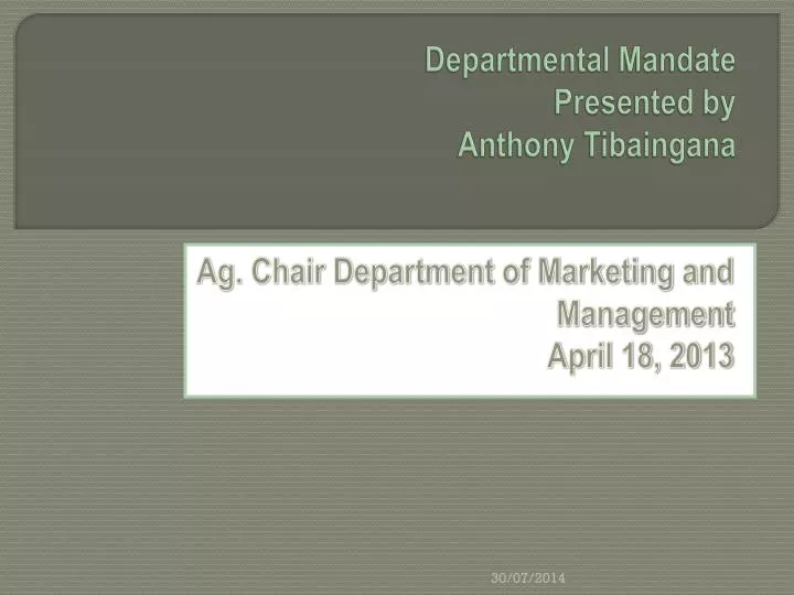 departmental mandate presented by anthony tibaingana