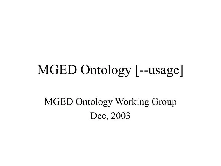 mged ontology usage
