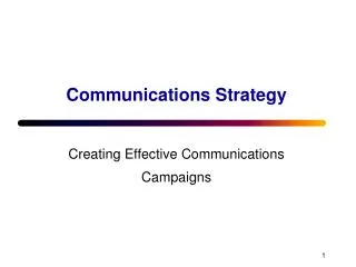 Communications Strategy