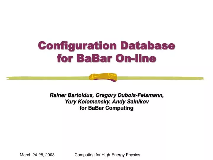 configuration database for babar on line