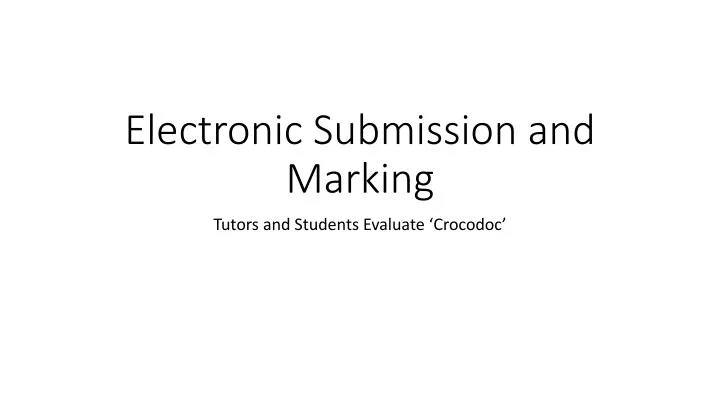 electronic submission and marking