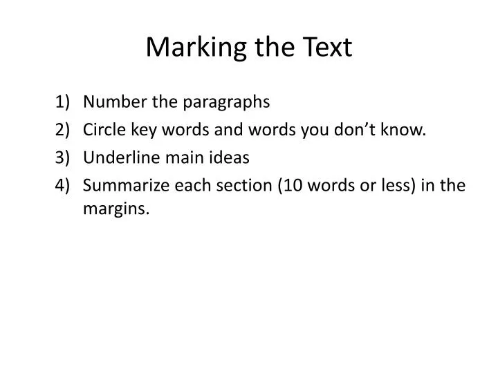 marking the text