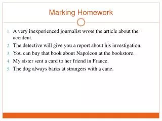 Marking Homework