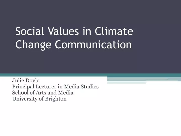 social values in climate change communication