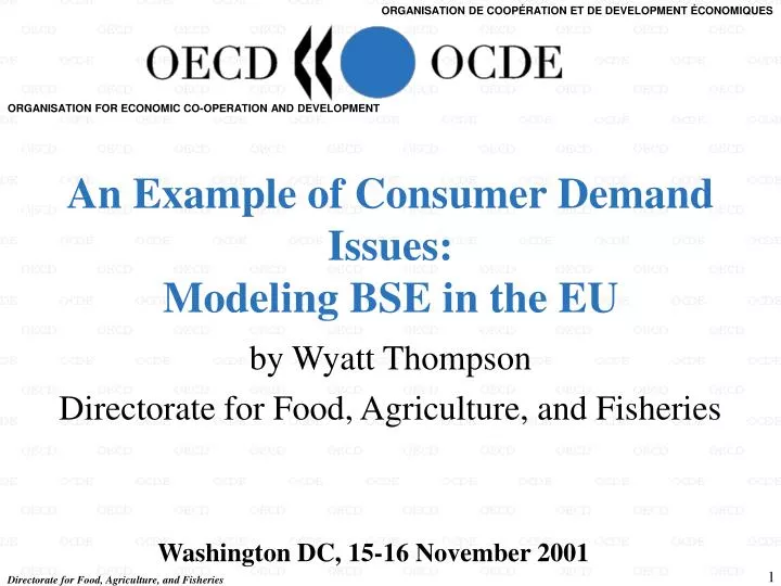 an example of consumer demand issues modeling bse in the eu
