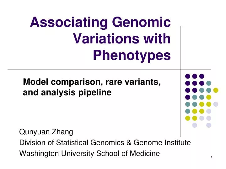 associating genomic v ariations with phenotypes