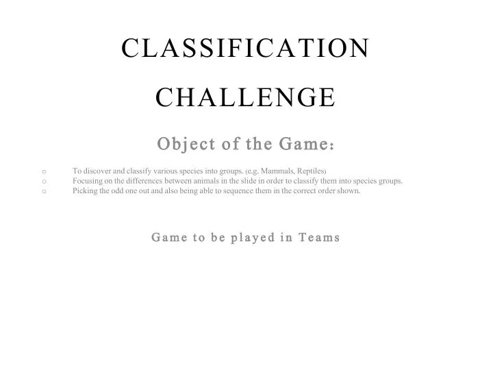 classification challenge