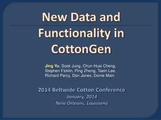 New Data and Functionality in CottonGen