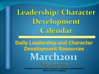 Daily Leadership and Character Development Resources