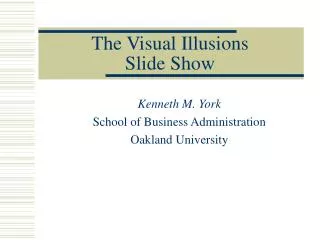 The Visual Illusions Slide Show