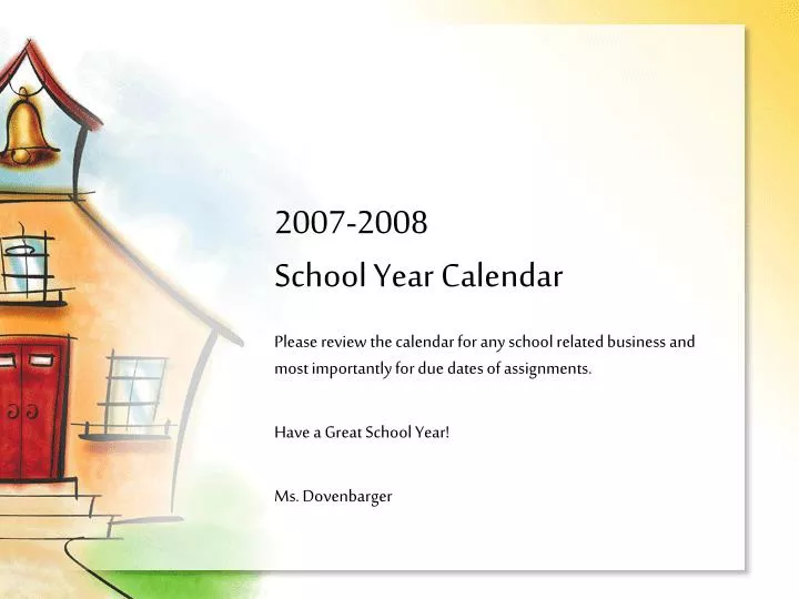 2007 2008 school year calendar