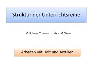 struktur der unterrichtsreihe