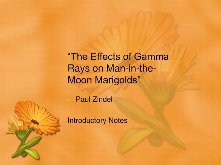 the effects of gamma rays on man in the moon marigolds