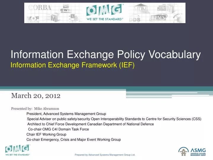 information exchange policy vocabulary information exchange framework ief