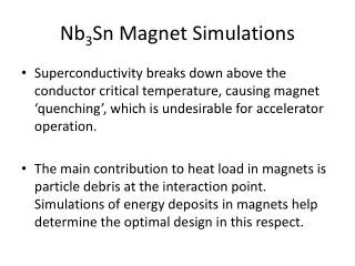 Nb 3 Sn Magnet Simulations