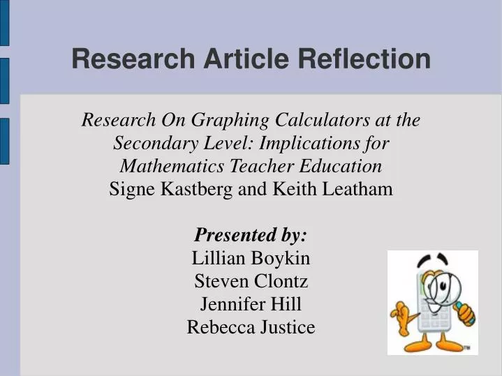 research article reflection
