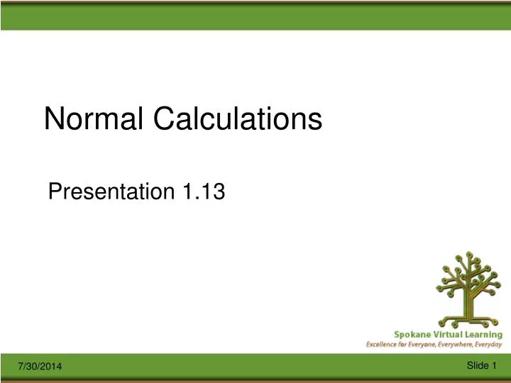 normal calculations