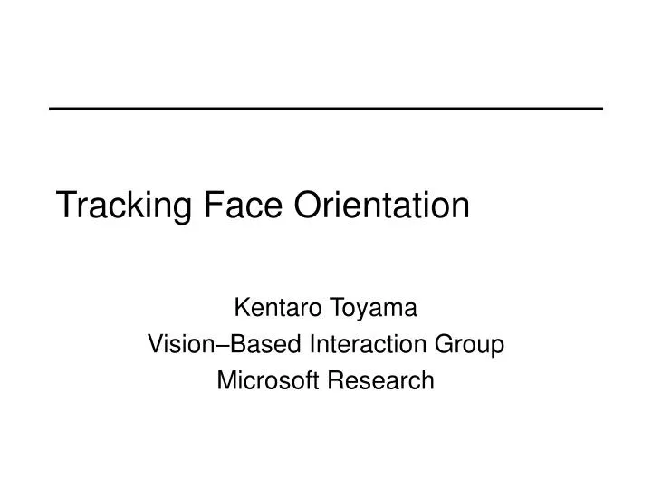 tracking face orientation