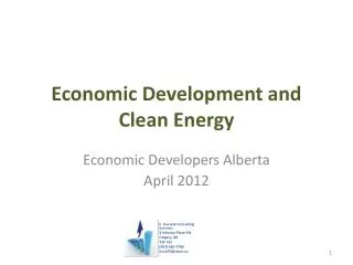 Economic Development and Clean Energy