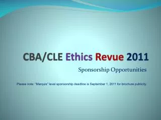 CBA/CLE Ethics Revue 2011