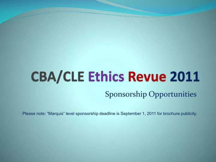 cba cle ethics revue 2011