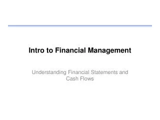 Intro to Financial Management