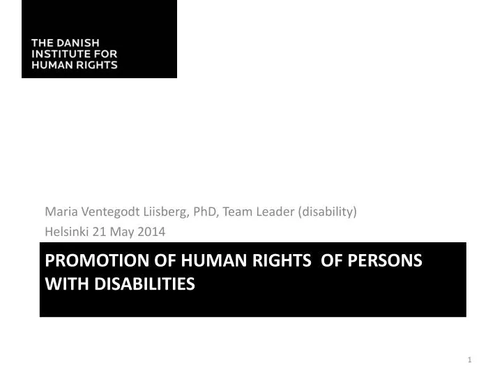 promotion of human rights of persons with disabilities