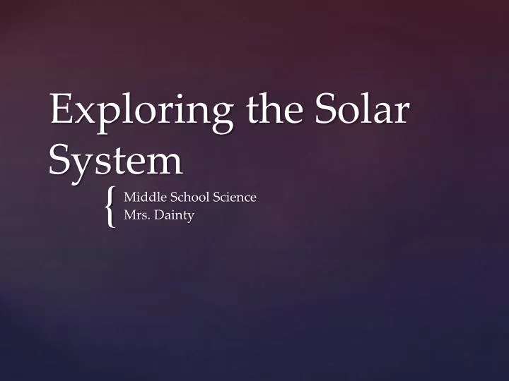 exploring the solar system