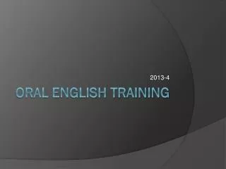 Oral English training