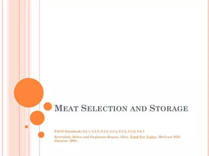 meat selection and storage