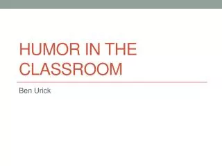 Humor in the Classroom