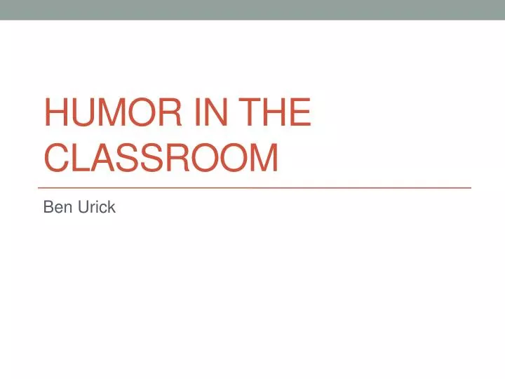 humor in the classroom
