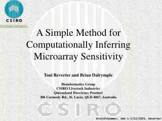 A Simple Method for Computationally Inferring Microarray Sensitivity