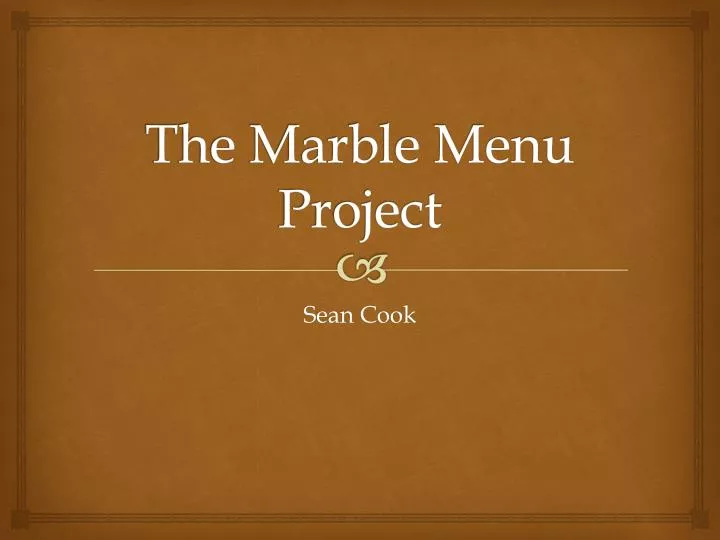 the marble menu project
