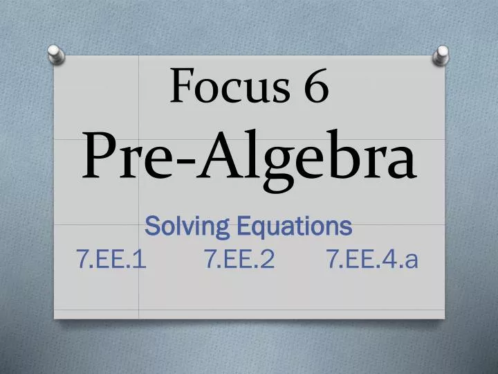 focus 6 pre algebra