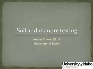 Soil and manure testing
